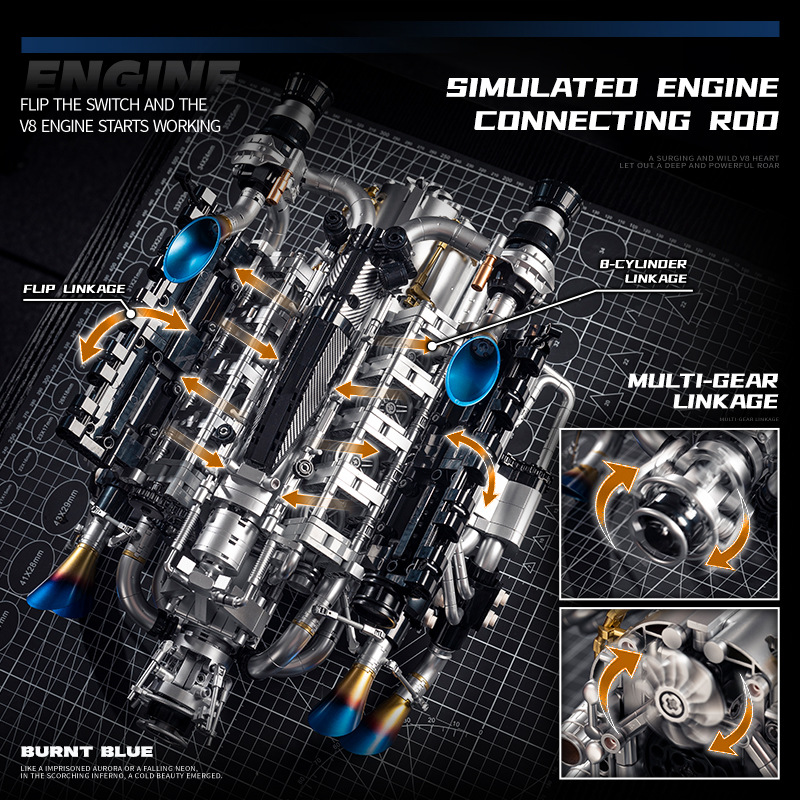 Technical Supercar V8 Engine B - Model Kit Engine V8 review and price