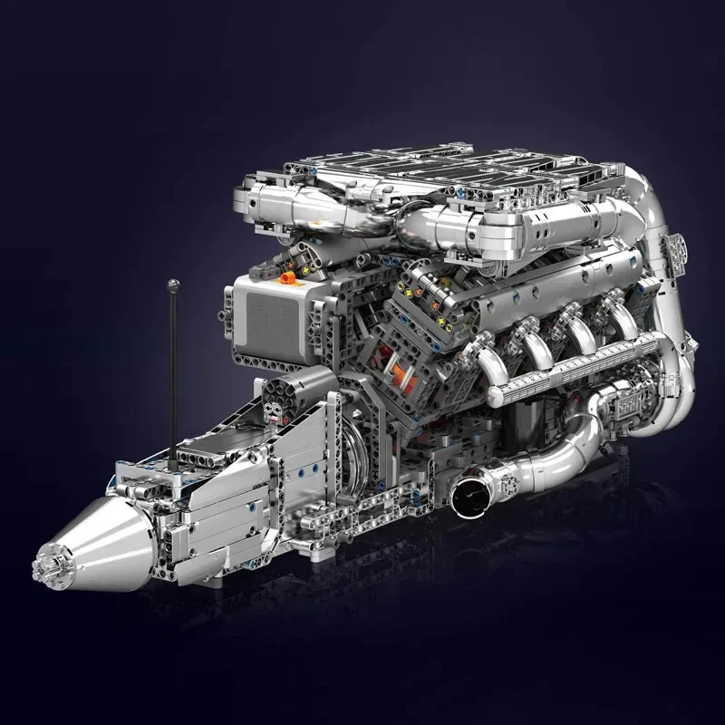 Mould King 10168 V8 Twin Turbo - Model Kit Engine V8 review and price