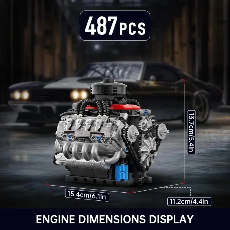 Mould King 10171 Supercar V8 E - Model Kit Engine V8 review and price