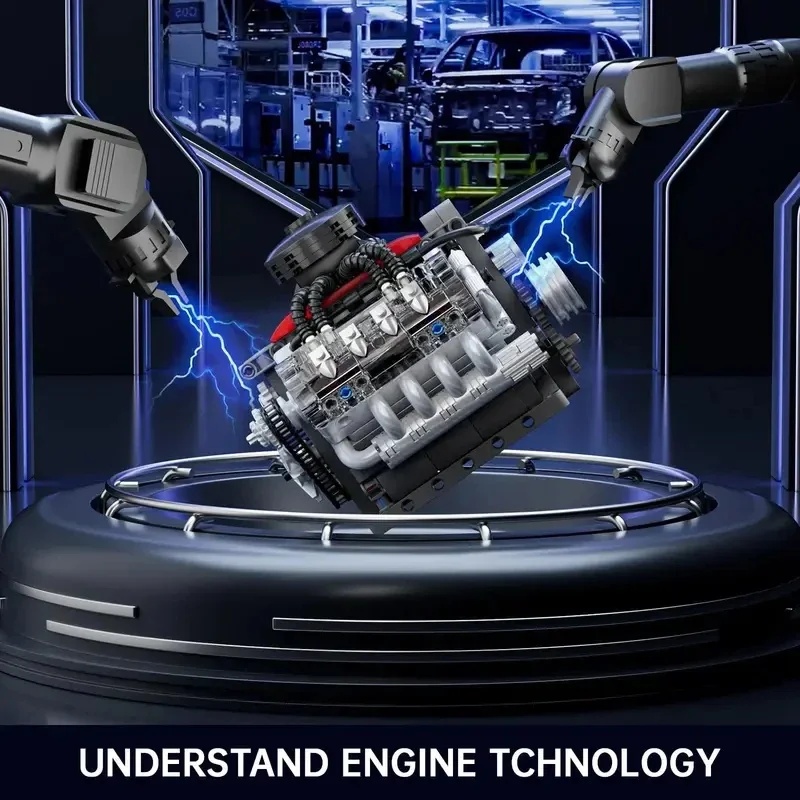 Mould King 10171 Supercar V8 E - Model Kit Engine V8 review and price