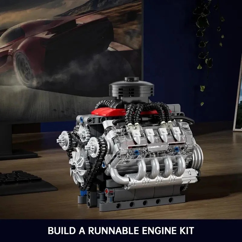 Mould King 10171 Supercar V8 E - Model Kit Engine V8 review and price