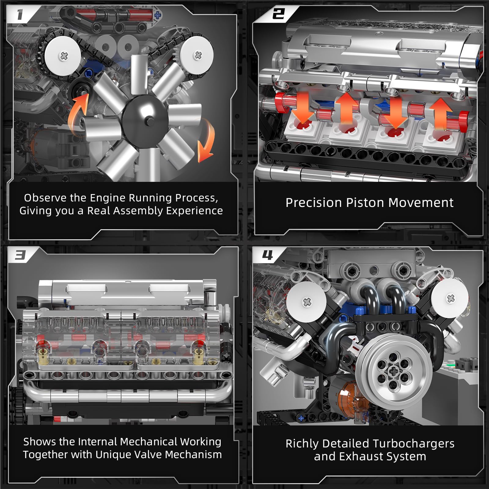 Mould King 10088 V8 Engine Bui - Model Kit Engine V8 review and price