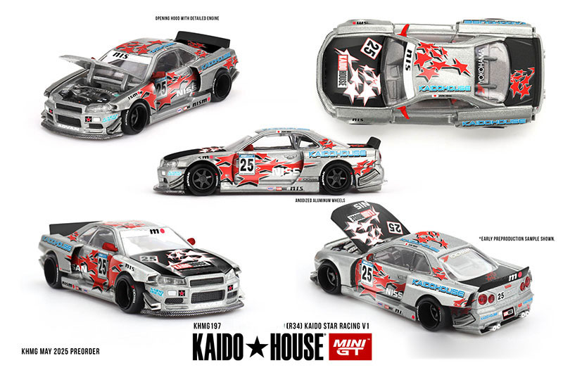 Kaido House x MINI GT 1:64 T1  - Model Kit R34 review and price