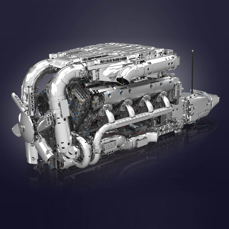 Mould King 10168 V8 Twin Turbo - Model Kit Engine V8 review and price