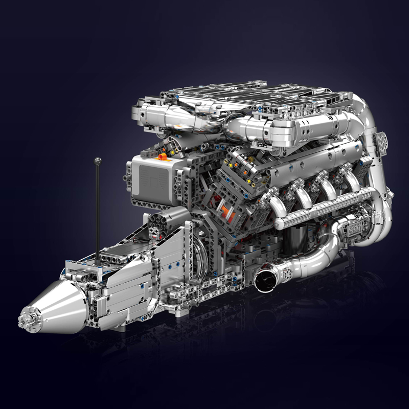 Mould King 10168 V8 Twin Turbo - Model Kit Engine V8 review and price